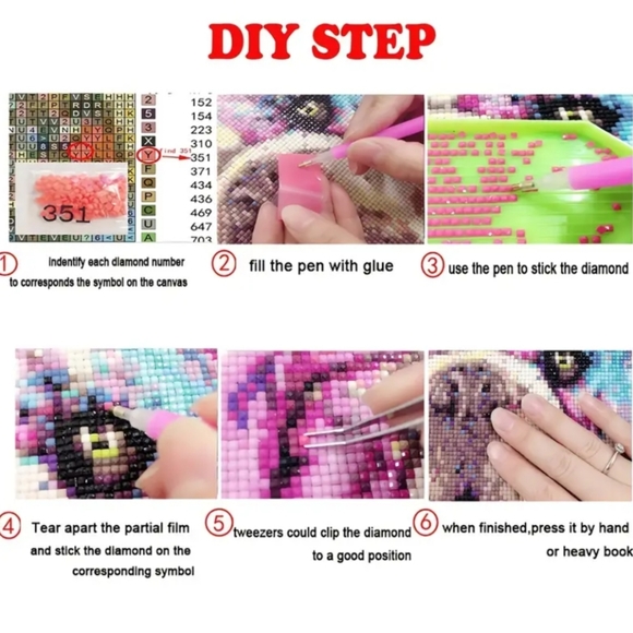 New 5D DIY Full Drill Diamond Art Kit, Fairy, Mosaic Coded 11.81" x 15.7" - Picture 9 of 9